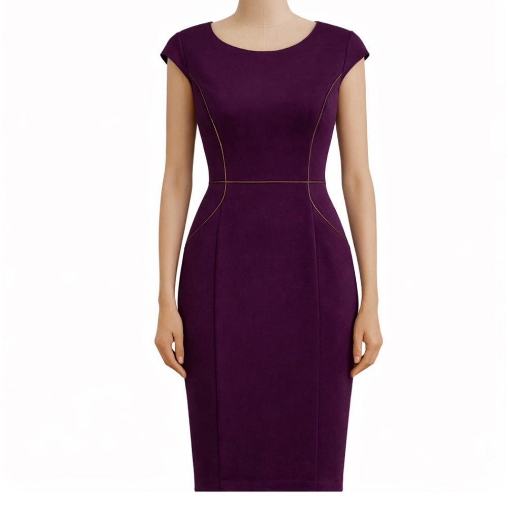 Lauren Ralph Lauren Deep Purple Midi Dress